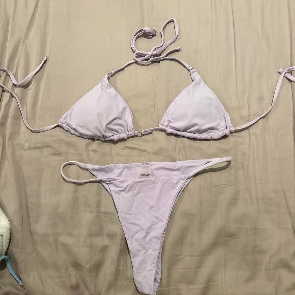 Garage Women's White and Purple Bikinis-and-tankini-sets